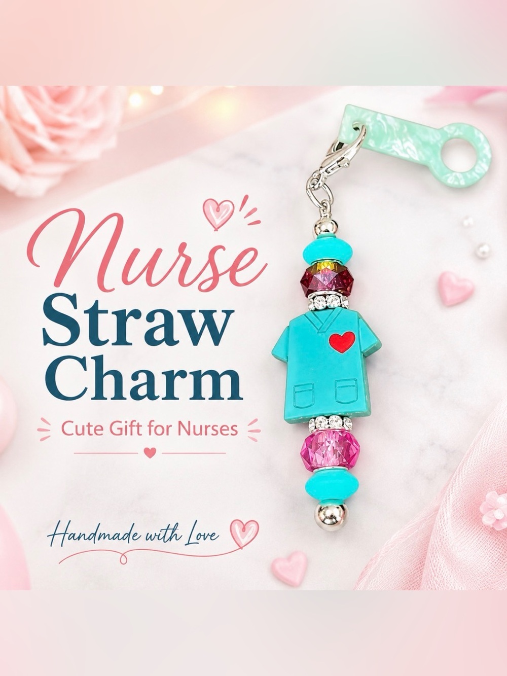 Nurse Scrub Tumbler Charm | Handmade | Nurse Gift